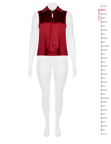 Chemisier fluide en satin Curvy avec cravate et chaîne à l'encolure Rinascimento Curvy