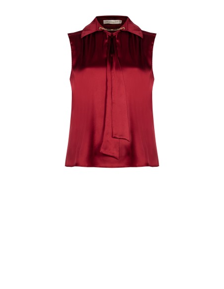 Chemisier fluide en satin Curvy avec cravate et chaîne à l'encolure Rinascimento Curvy