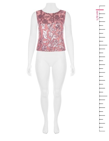 Top en tulle souple avec broderie de paillettes Rinascimento Curvy