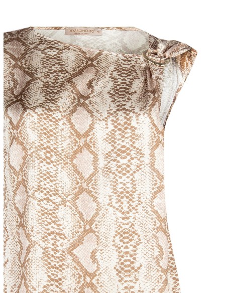 Curvy blouse van satijn met ring Rinascimento Curvy