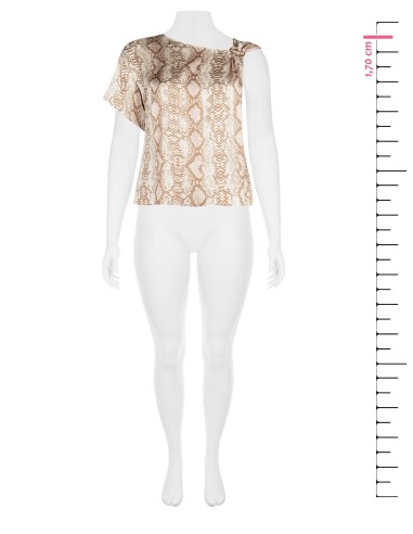 Curvy blouse van satijn met ring Rinascimento Curvy