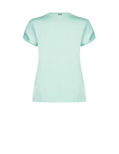 Curvy T-shirt, soepelvallend en asymmetrisch, met satijn aan de voorkant en viscose aan de achterkant, Rinascimento Curvy 2