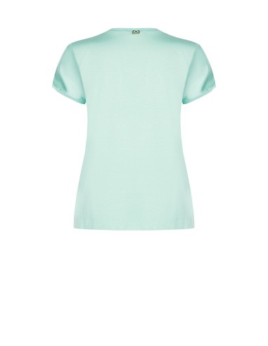 Curvy T-shirt, soepelvallend en asymmetrisch, met satijn aan de voorkant en viscose aan de achterkant, Rinascimento Curvy