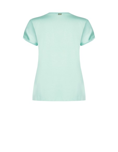 T-shirt asymétrique fluide en satin sur le devant et en viscose sur le dos Rinascimento Curvy