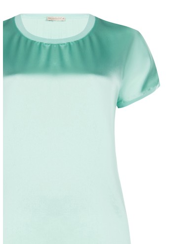 T-shirt asymétrique fluide en satin sur le devant et en viscose sur le dos Rinascimento Curvy