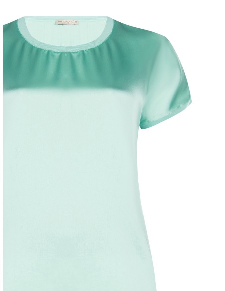 T-shirt asymétrique fluide en satin sur le devant et en viscose sur le dos Rinascimento Curvy
