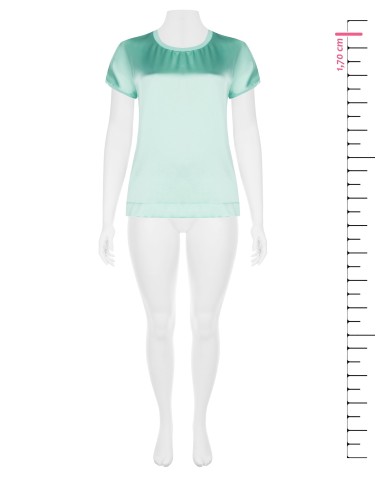 Curvy T-shirt, soepelvallend en asymmetrisch, met satijn aan de voorkant en viscose aan de achterkant, Rinascimento Curvy