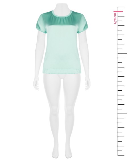 Curvy T-shirt, soepelvallend en asymmetrisch, met satijn aan de voorkant en viscose aan de achterkant, Rinascimento Curvy