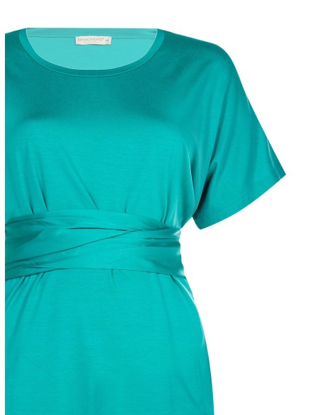 Curvy oversized T-shirt met lange satijnen ceintuur met korsetlook Rinascimento Curvy