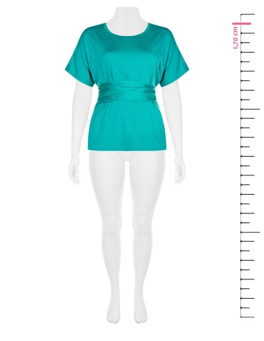Curvy oversized T-shirt met lange satijnen ceintuur met korsetlook Rinascimento Curvy