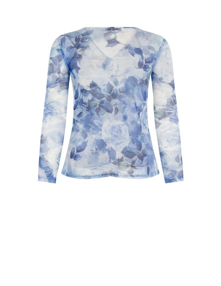 Aansluitende curvy-top van gerimpelde tule Rinascimento Curvy