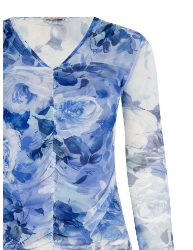 Aansluitende curvy-top van gerimpelde tule Rinascimento Curvy