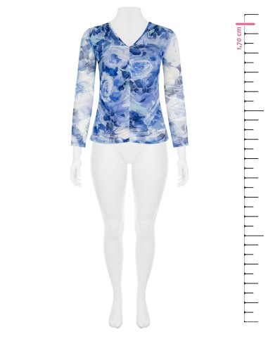 Aansluitende curvy-top van gerimpelde tule Rinascimento Curvy