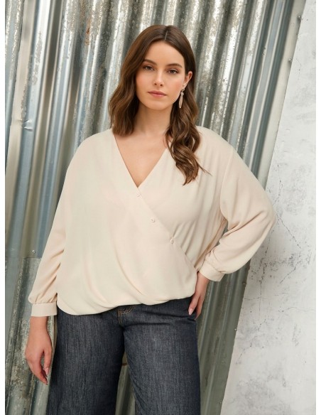 Blouse Curvy Fluide Asymétrique En Georgette Rinascimento Curvy