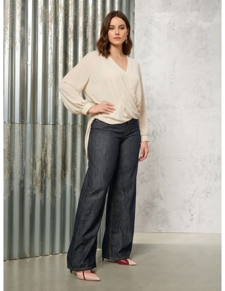 Blouse Curvy Fluide Asymétrique En Georgette Rinascimento Curvy