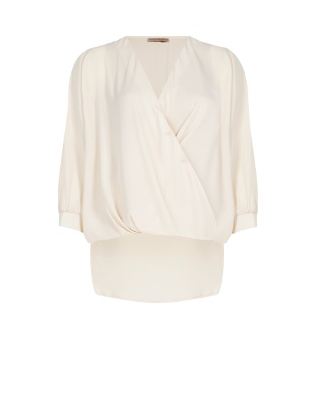 Blouse Curvy Fluide Asymétrique En Georgette Rinascimento Curvy