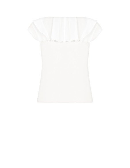 Getailleerde blouse van georgette met sierknoop Rinascimento Curvy