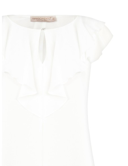 Getailleerde blouse van georgette met sierknoop Rinascimento Curvy