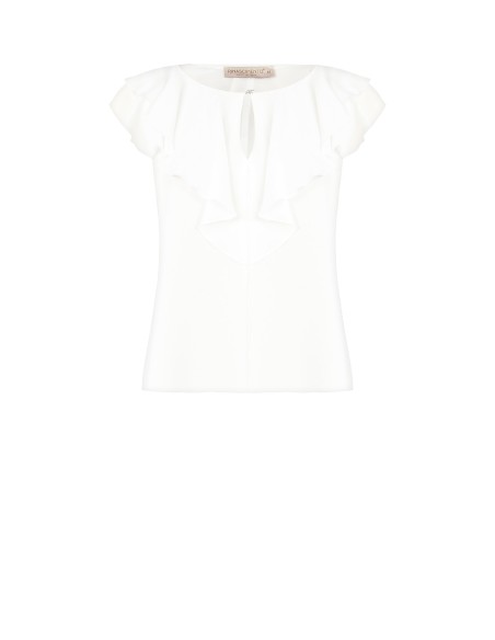 Getailleerde blouse van georgette met sierknoop Rinascimento Curvy