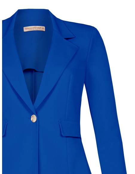 Rinascimento Curvy blazer met 1 gouden knoop