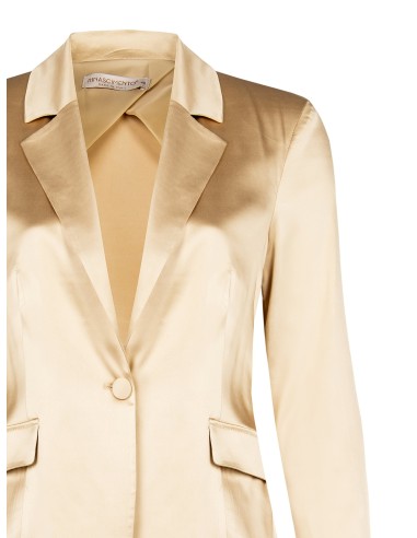 Veste blazer cintrée à un bouton en satin Rinascimento Curvy