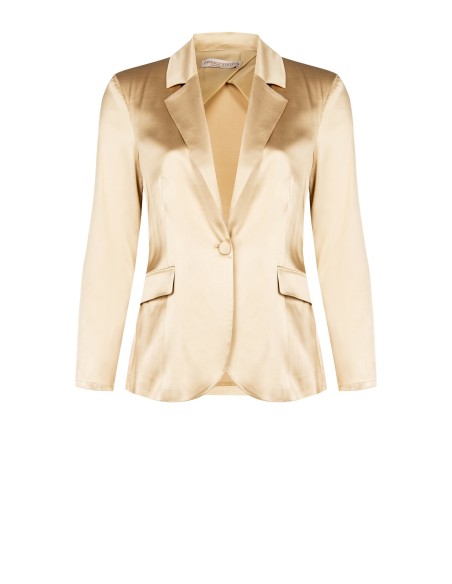 Veste blazer cintrée à un bouton en satin Rinascimento Curvy