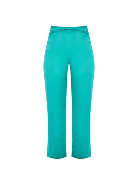 Pantalon cintré en satin sur le devant et en viscose sur le dos Rinascimento