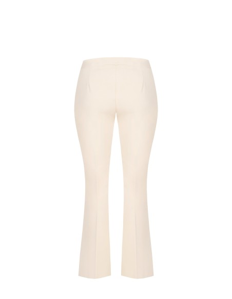 Curvy broek met wijde pijpen van technische stof en zijrits van Rinascimento