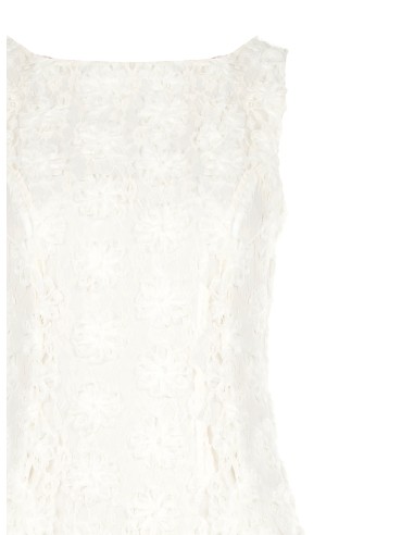 Robe courte évasée recouverte de roses en tulle en relief Rinascimento