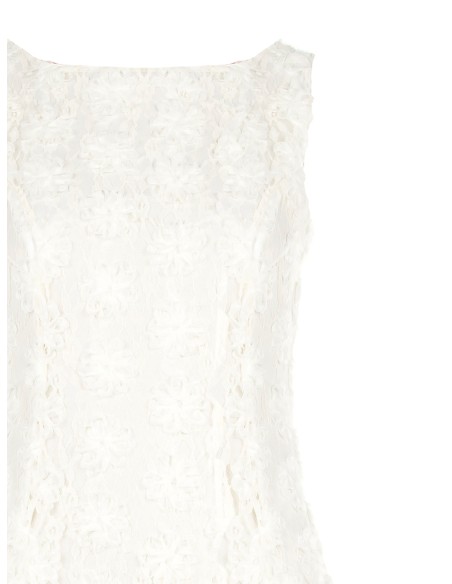 Robe courte évasée recouverte de roses en tulle en relief Rinascimento