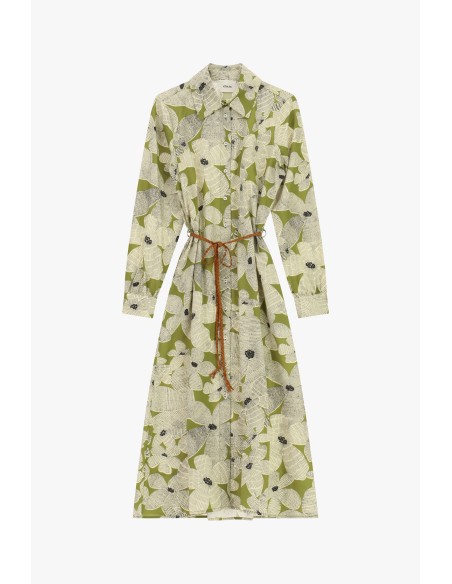 Robe chemise midi imprimé floral avec ceinture Dixie