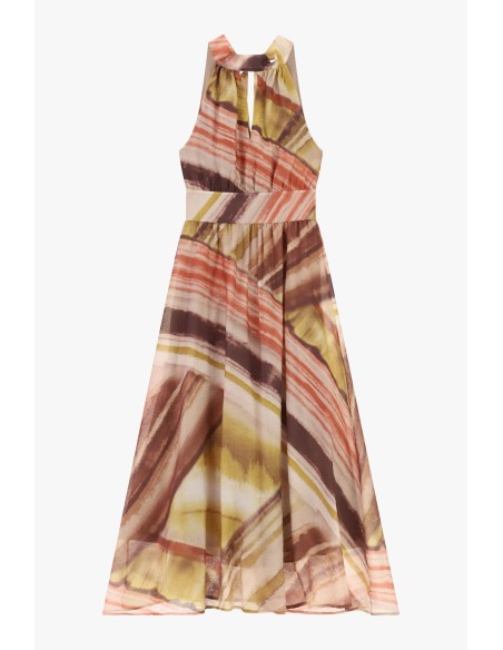 Robe longue imprimée décolleté brossé Dixie