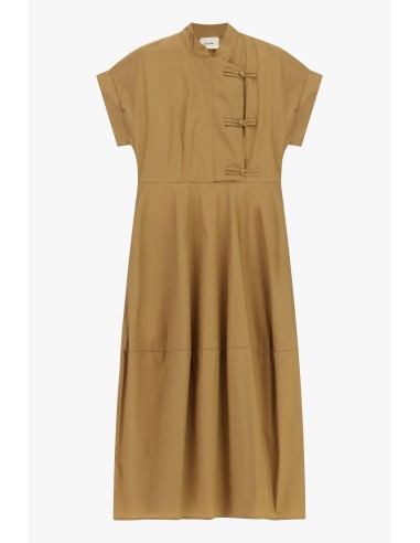 Robe longue à manches courtes et fermeture par nœud de Dixie