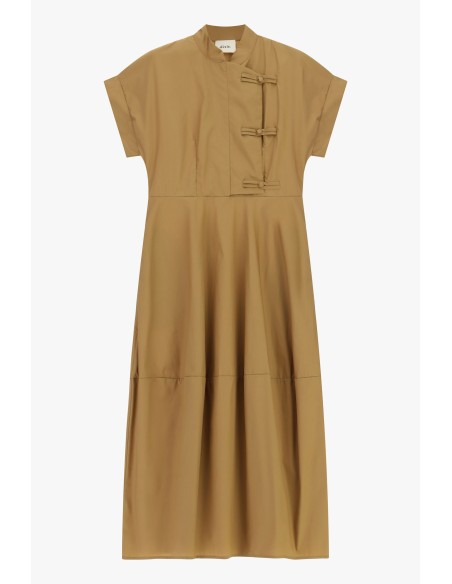 Lange jurk met korte mouwen en knoopsluiting Dixie