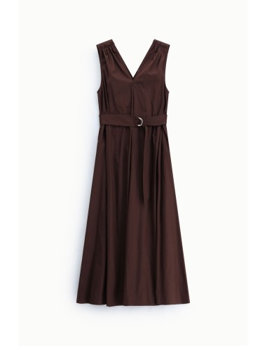 Robe midi sans manches avec ceinture et col en V Dixie