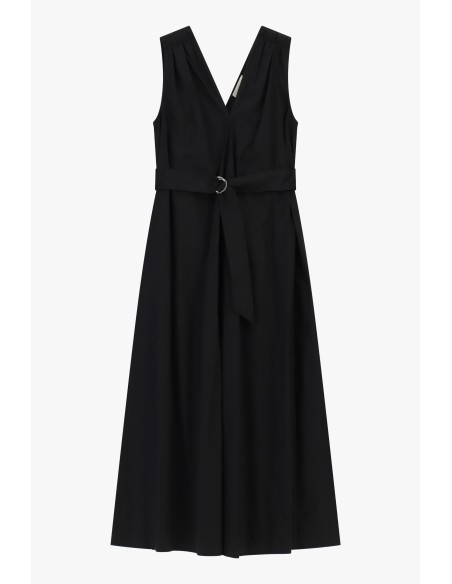 Robe midi sans manches avec ceinture et col en V Dixie