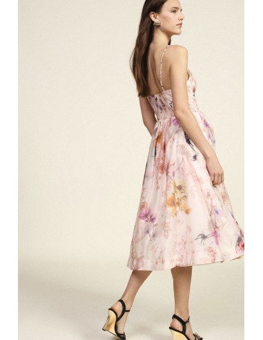 Midi-jurk met spaghettibandjes en bloemenprint van Dixie