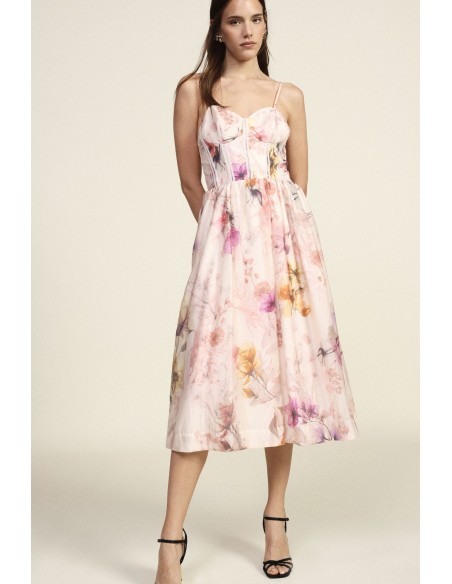Robe midi avec bretelles à imprimé floral Dixie