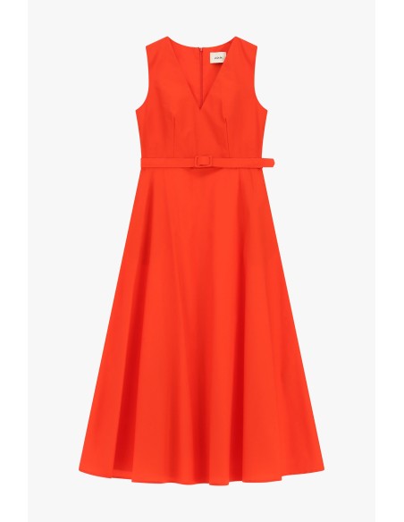 Mouwloze midi-jurk met bijpassende riem Dixie