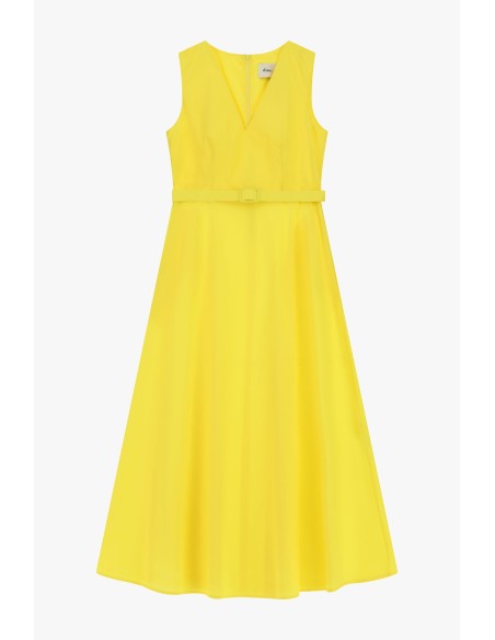 Robe midi avec encolure en V et ceinture Dixie