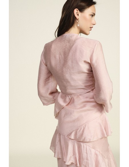 Blouse Dixie avec nœud sur le devant et manches 3/4