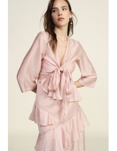 Blouse Dixie avec nœud sur le devant et manches 3/4