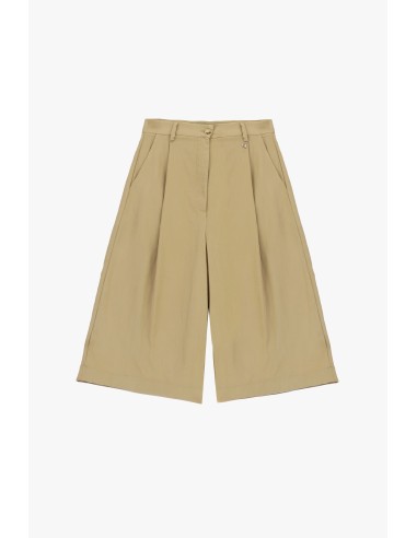 Dixie Bermuda met hoge taille, plooien en zijzakken