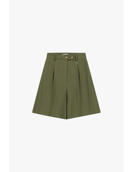 Short met hoge taille, plooien en dubbele knoop Dixie