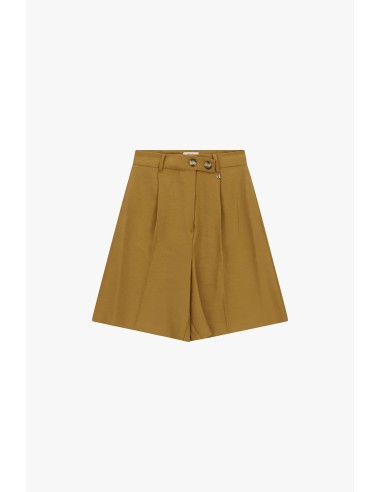 Short met hoge taille, plooien en dubbele knoop Dixie