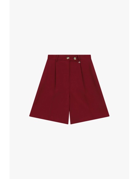 Short taille haute avec pince et double bouton Dixie