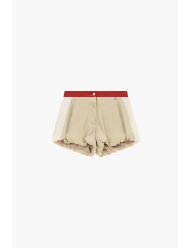 Dixie hotpants met contrasterende tailleband en gerimpelde zoom