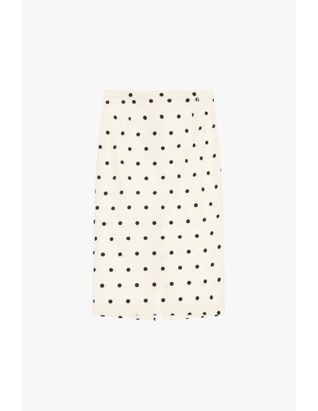 Jupe midi Dot Print With Back Slit Dixie