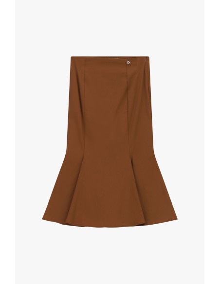 Lange uitlopende rok met hoge taille, effen, Dixie