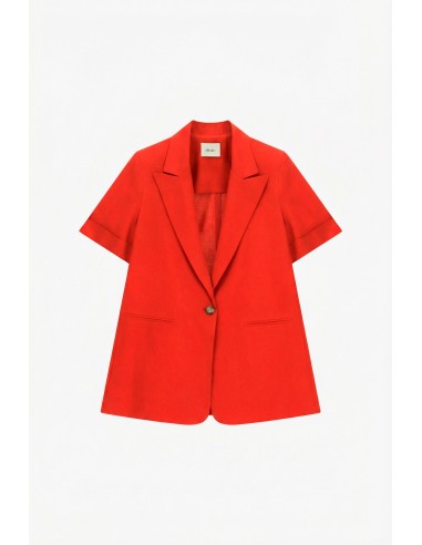 Blazer à manches courtes, croisé à un bouton, avec poches passepoilées Dixie